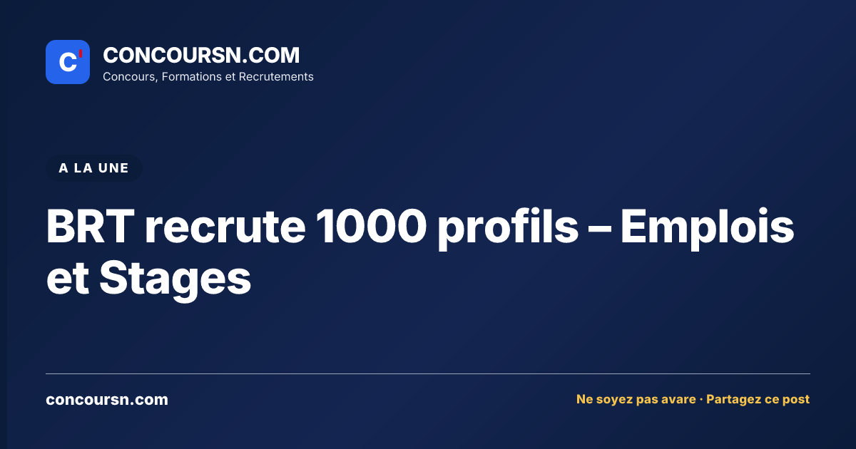 Illustration de l’article : BRT recrute 1000 profils – Emplois et Stages