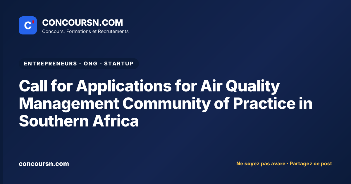 Illustration de l’article : Call for Applications for Air Quality Management Community of Practice in Southern Africa