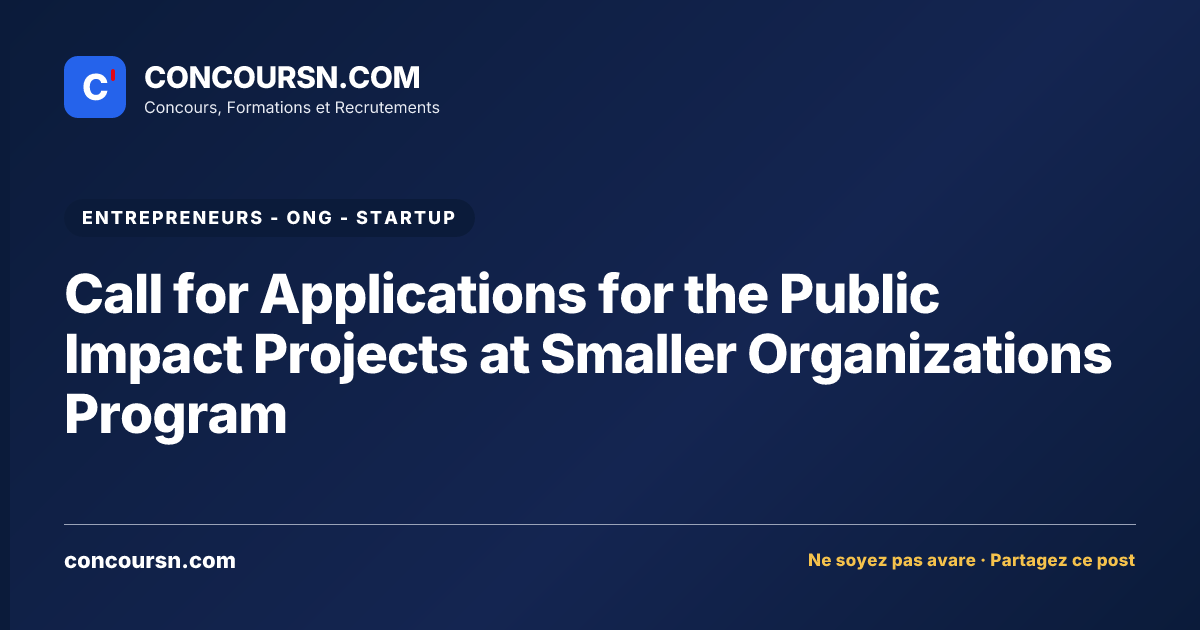 Illustration de l’article : Call for Applications for the Public Impact Projects at Smaller Organizations Program