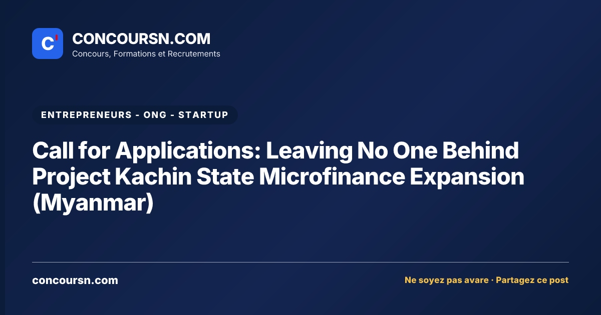 Illustration de l’article : Call for Applications: Leaving No One Behind Project Kachin State Microfinance Expansion (Myanmar)