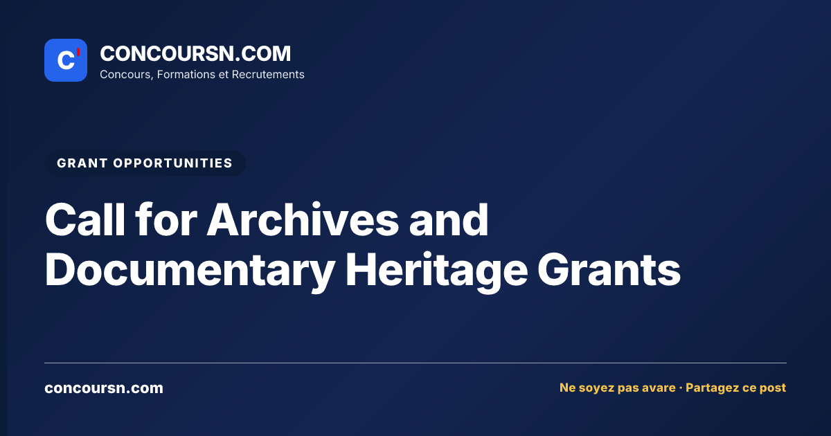 Illustration de l’article : Call for Archives and Documentary Heritage Grants