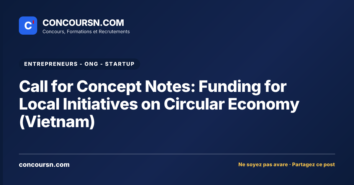 Illustration de l’article : Call for Concept Notes: Funding for Local Initiatives on Circular Economy (Vietnam)