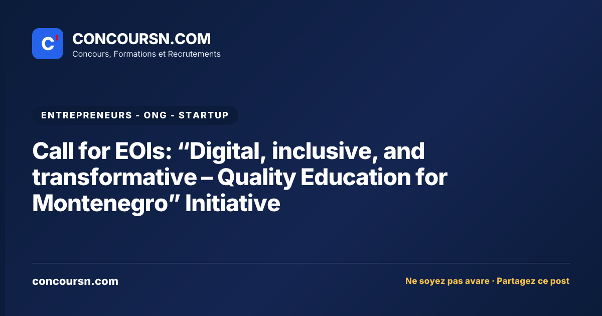 Illustration de l’article : Call for EOIs: “Digital, inclusive, and transformative – Quality Education for Montenegro” Initiative
