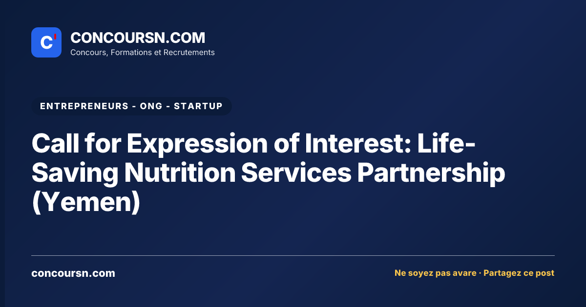 Illustration de l’article : Call for Expression of Interest: Life-Saving Nutrition Services Partnership (Yemen)