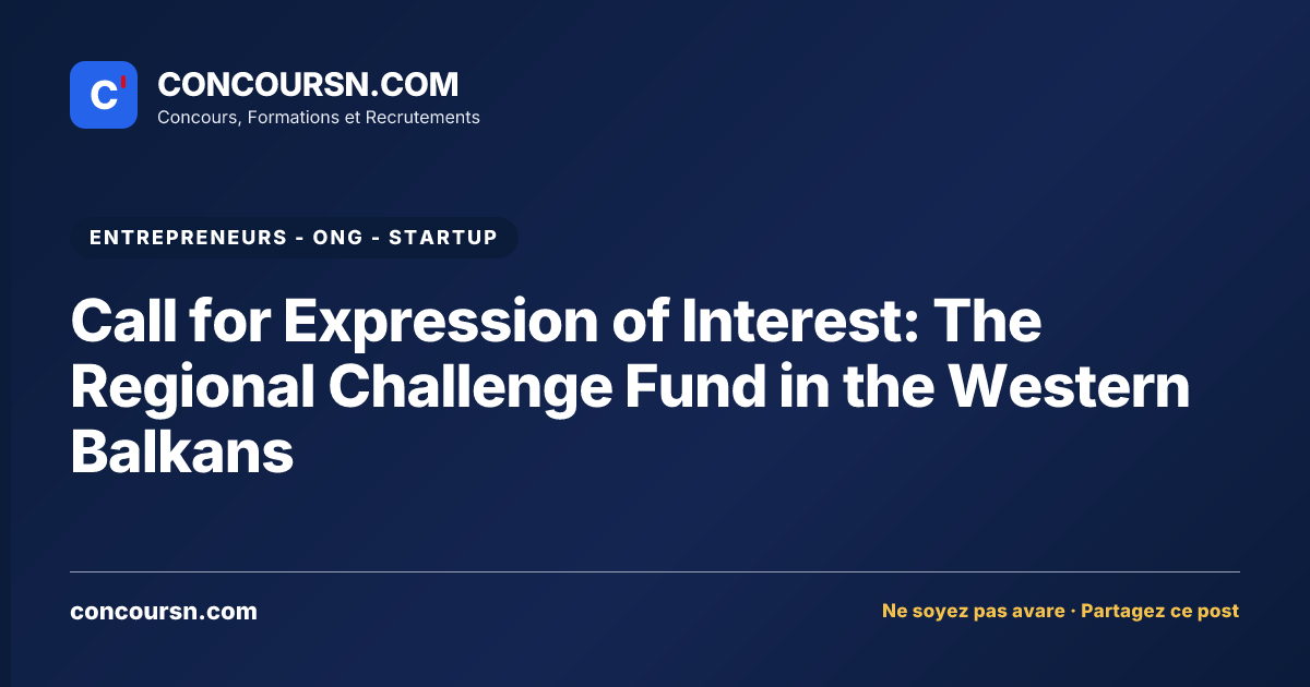 Illustration de l’article : Call for Expression of Interest: The Regional Challenge Fund in the Western Balkans
