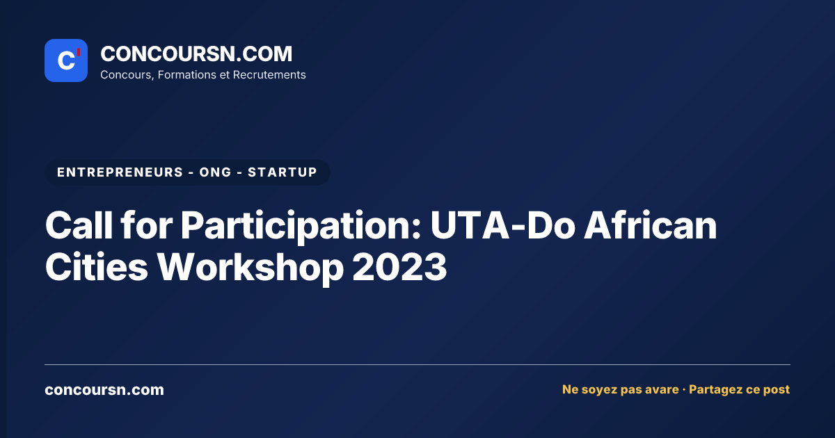 Illustration de l’article : Call for Participation: UTA-Do African Cities Workshop 2023
