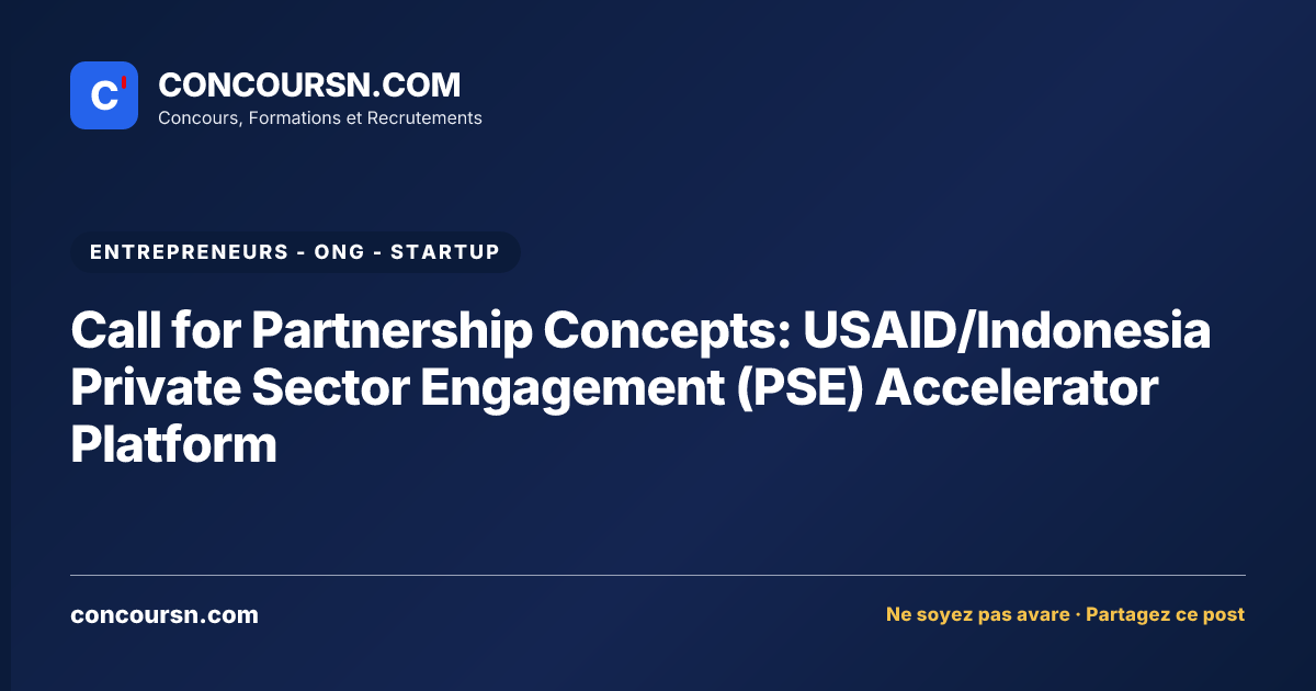 Illustration de l’article : Call for Partnership Concepts: USAID/Indonesia Private Sector Engagement (PSE) Accelerator Platform