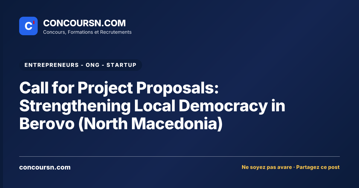 Illustration de l’article : Call for Project Proposals: Strengthening Local Democracy in Berovo (North Macedonia)