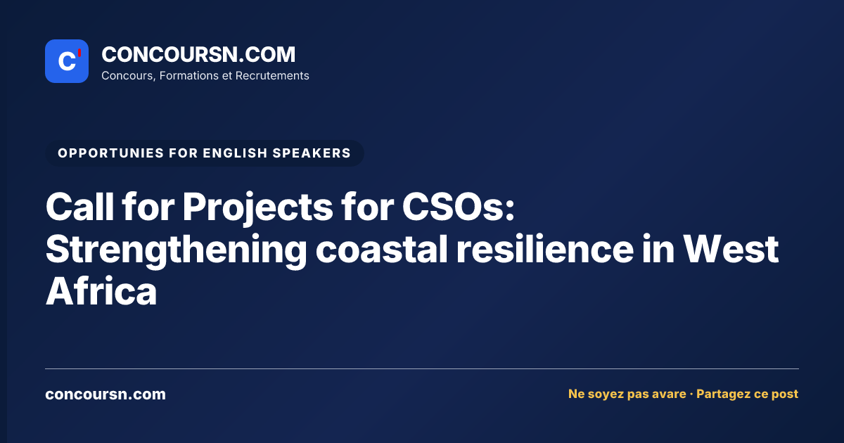 Call for Projects for CSOs: Strengthening coastal resilience in West Africa