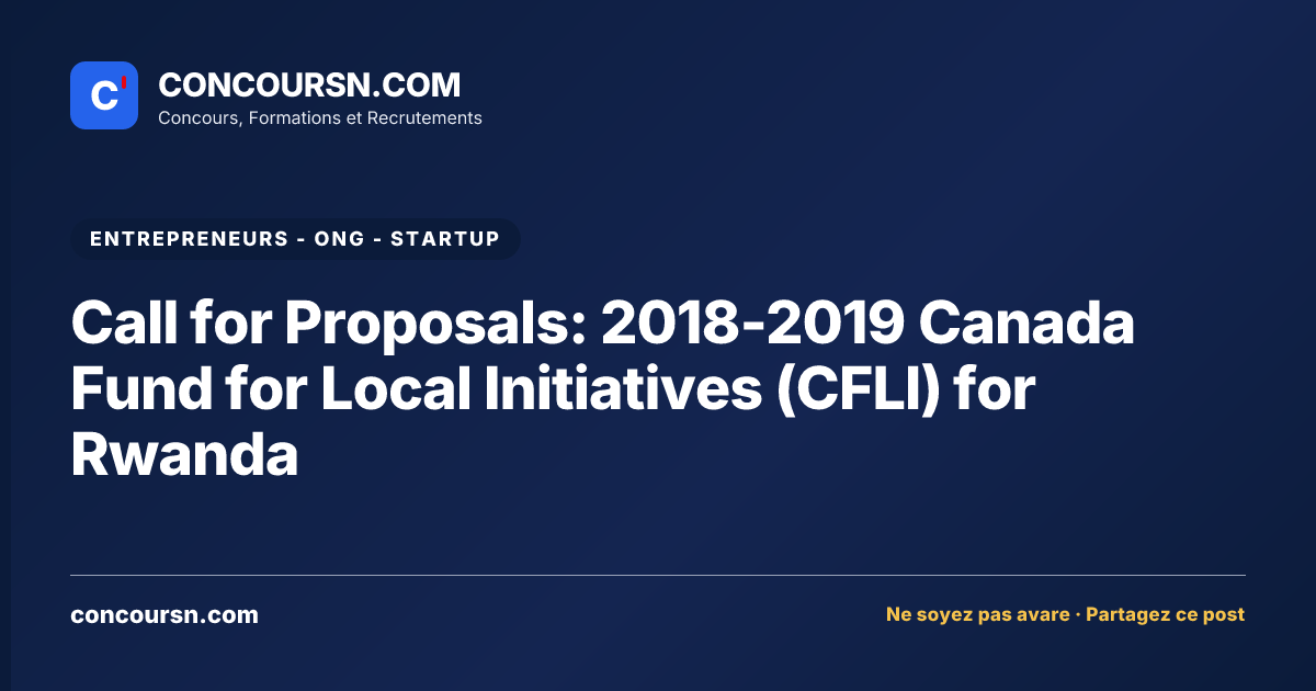 Illustration de l’article : Call for Proposals: 2018-2019 Canada Fund for Local Initiatives (CFLI) for Rwanda
