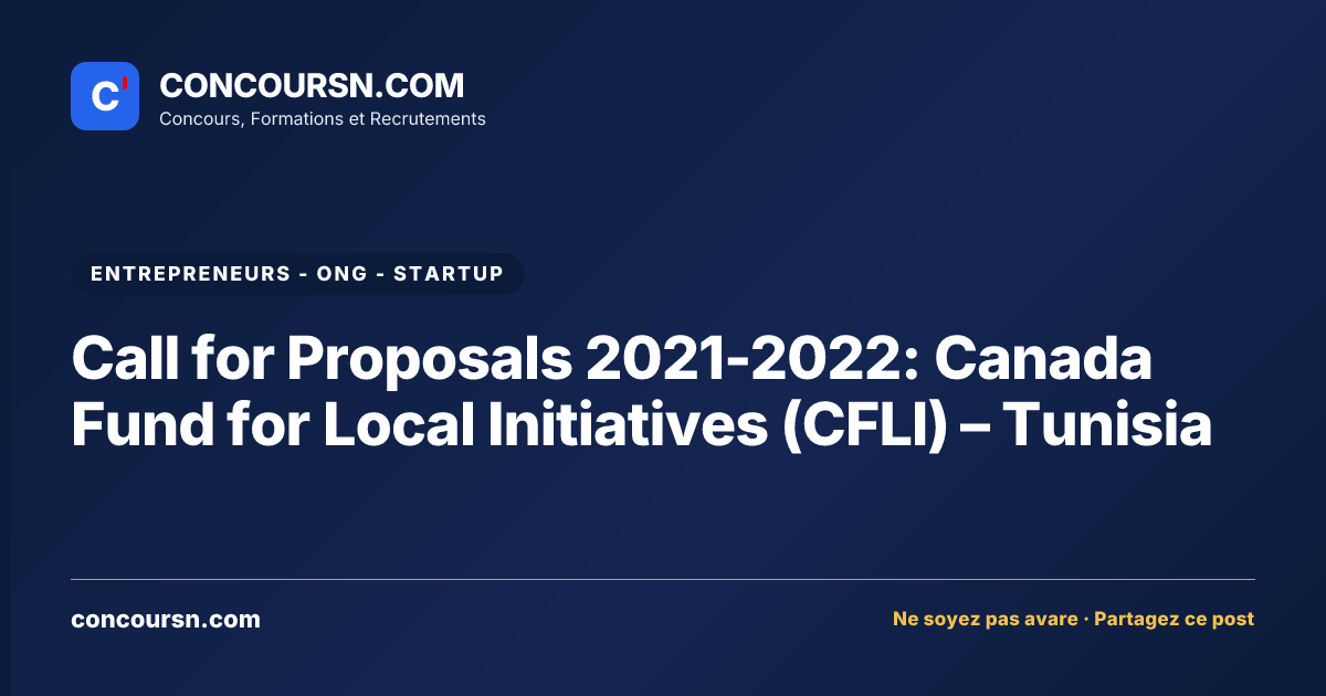 Illustration de l’article : Call for Proposals 2021-2022: Canada Fund for Local Initiatives (CFLI) – Tunisia