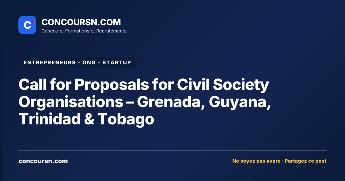 Illustration de l’article : Call for Proposals for Civil Society Organisations – Grenada, Guyana, Trinidad & Tobago