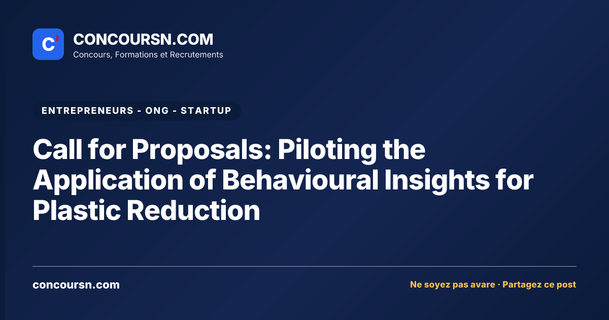Illustration de l’article : Call for Proposals: Piloting the Application of Behavioural Insights for Plastic Reduction