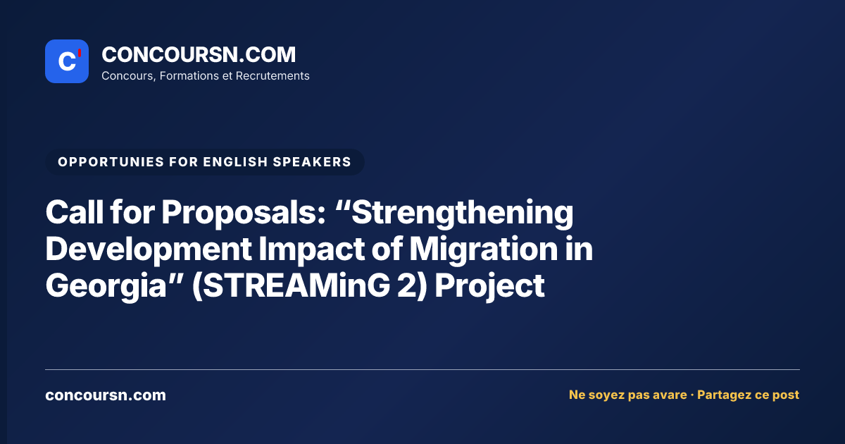 Illustration de l’article : Call for Proposals: “Strengthening Development Impact of Migration in Georgia” (STREAMinG 2) Project