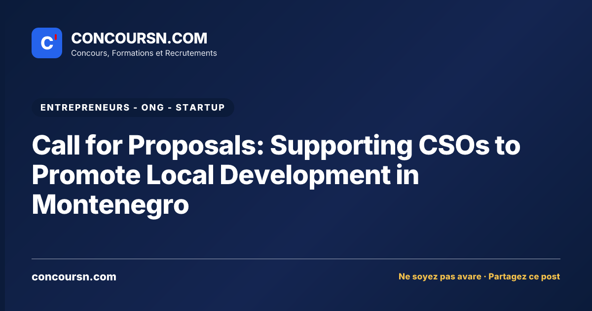 Illustration de l’article : Call for Proposals: Supporting CSOs to Promote Local Development in Montenegro