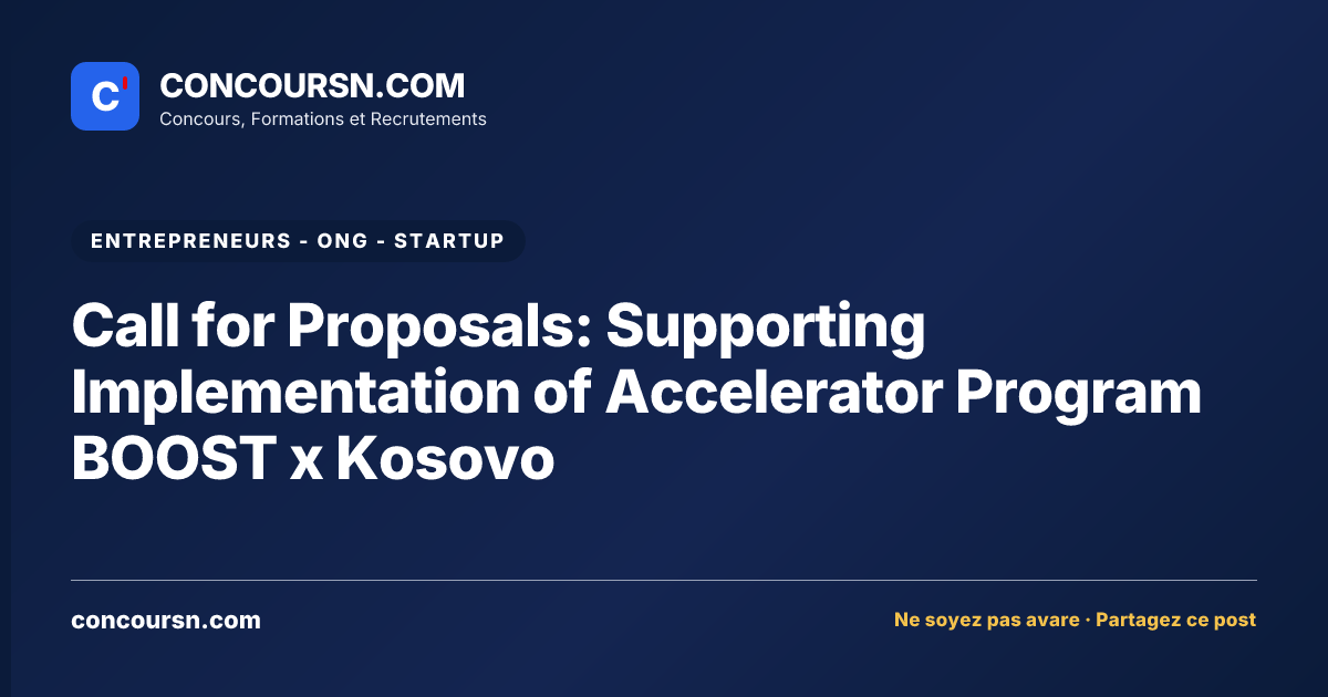 Illustration de l’article : Call for Proposals: Supporting Implementation of Accelerator Program BOOST x Kosovo