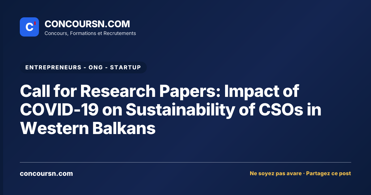 Illustration de l’article : Call for Research Papers: Impact of COVID-19 on Sustainability of CSOs in Western Balkans