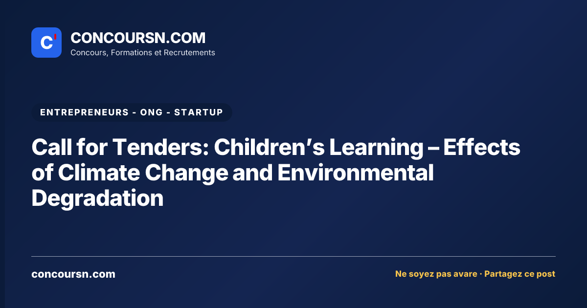 Illustration de l’article : Call for Tenders: Children’s Learning – Effects of Climate Change and Environmental Degradation