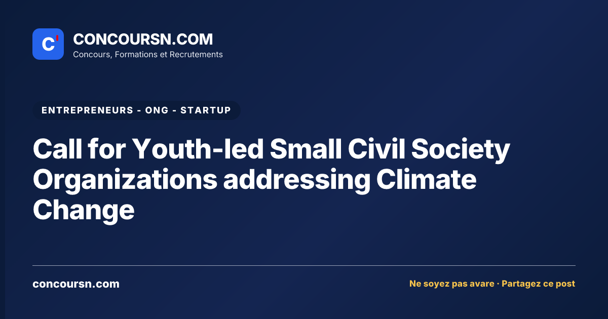 Illustration de l’article : Call for Youth-led Small Civil Society Organizations addressing Climate Change