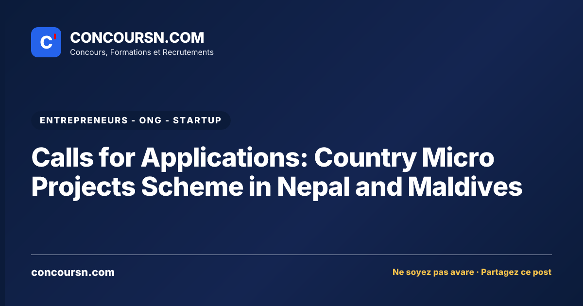 Illustration de l’article : Calls for Applications: Country Micro Projects Scheme in Nepal and Maldives