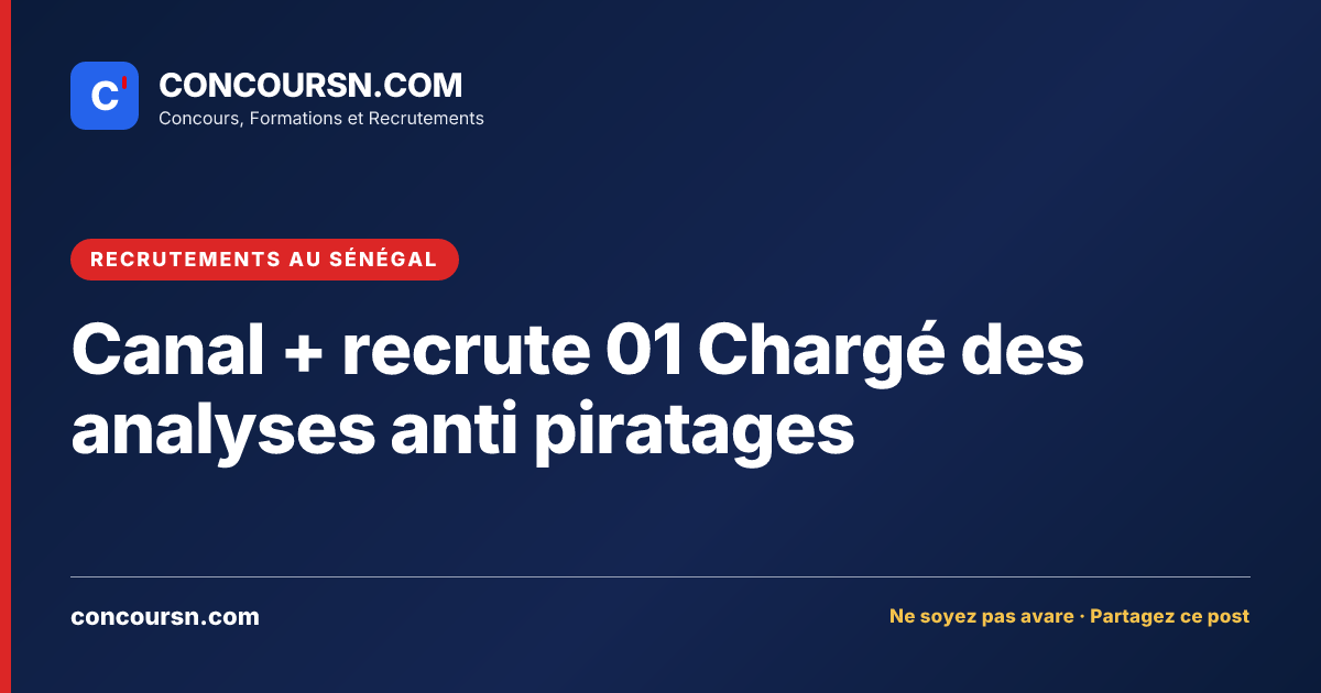 Illustration de l’article : Canal + recrute 01 Chargé des analyses anti piratages