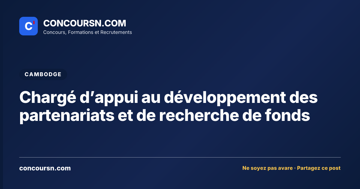 Illustration de l’article : Chargé d’appui au développement des partenariats et de recherche de fonds