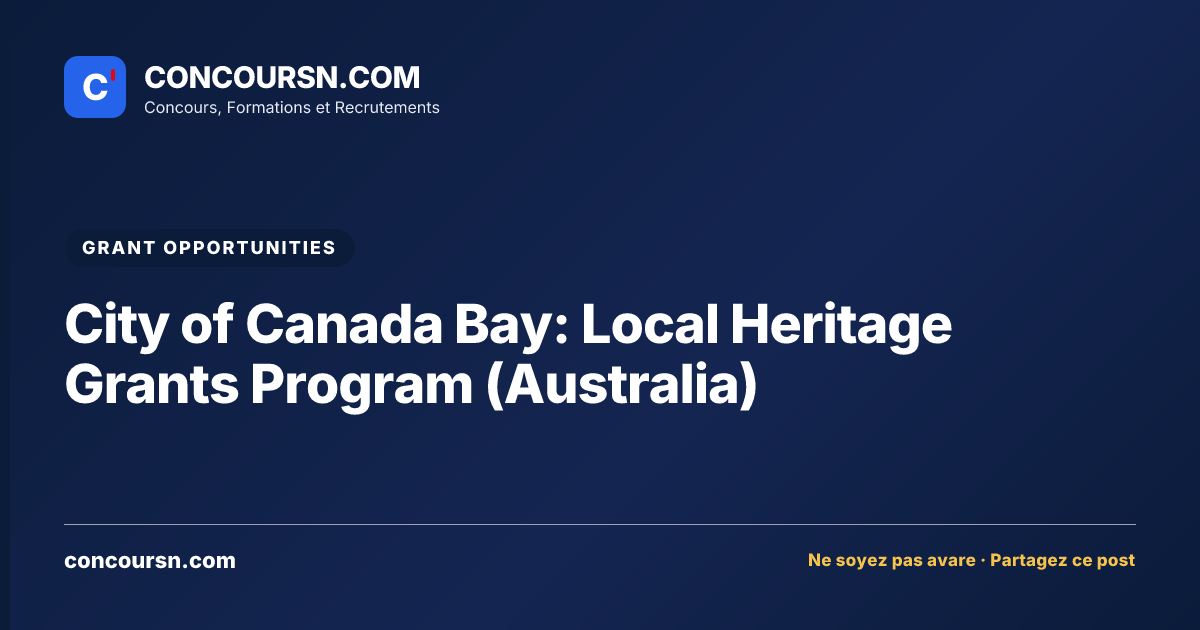 Illustration de l’article : City of Canada Bay: Local Heritage Grants Program (Australia)