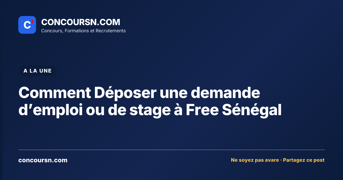 Illustration de l’article : Comment Déposer une demande d’emploi ou de stage à Free Sénégal