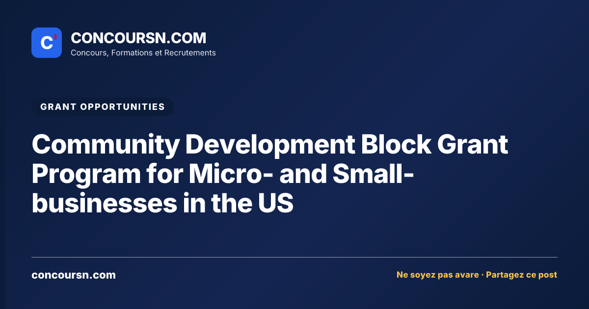 Illustration de l’article : Community Development Block Grant Program for Micro- and Small-businesses in the US