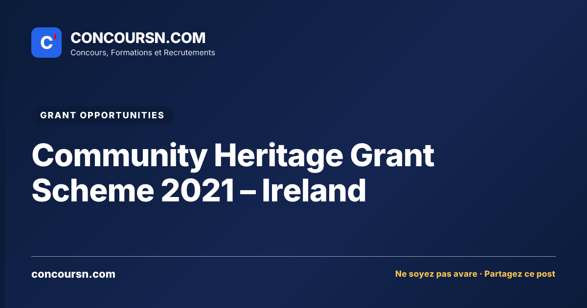 Illustration de l’article : Community Heritage Grant Scheme 2021 – Ireland