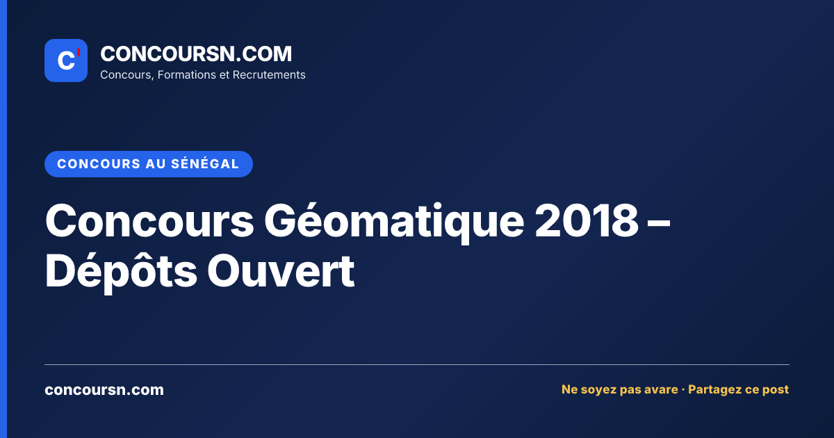 Illustration de l’article : Concours Géomatique 2018 – Dépôts Ouvert