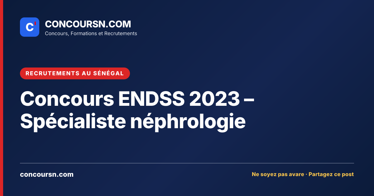 Illustration de l’article : Concours ENDSS 2023 – Spécialiste néphrologie