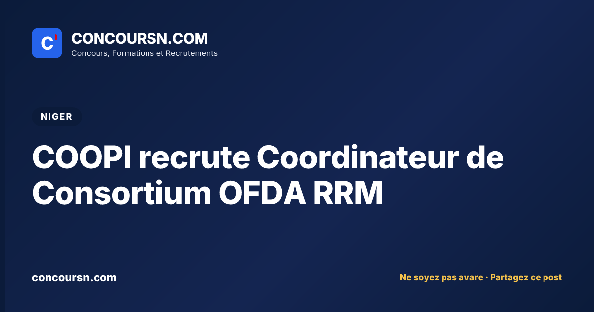 Illustration de l’article : COOPI recrute Coordinateur de Consortium OFDA RRM
