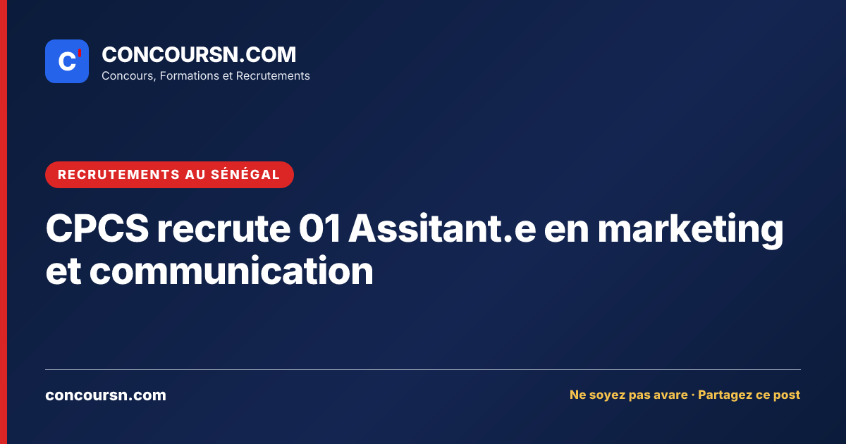Illustration de l’article : CPCS recrute 01 Assitant.e en marketing et communication