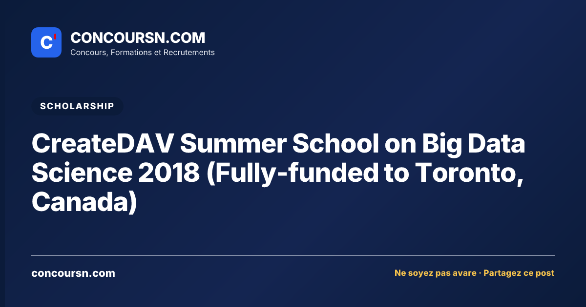 Illustration de l’article : CreateDAV Summer School on Big Data Science 2018 (Fully-funded to Toronto, Canada)