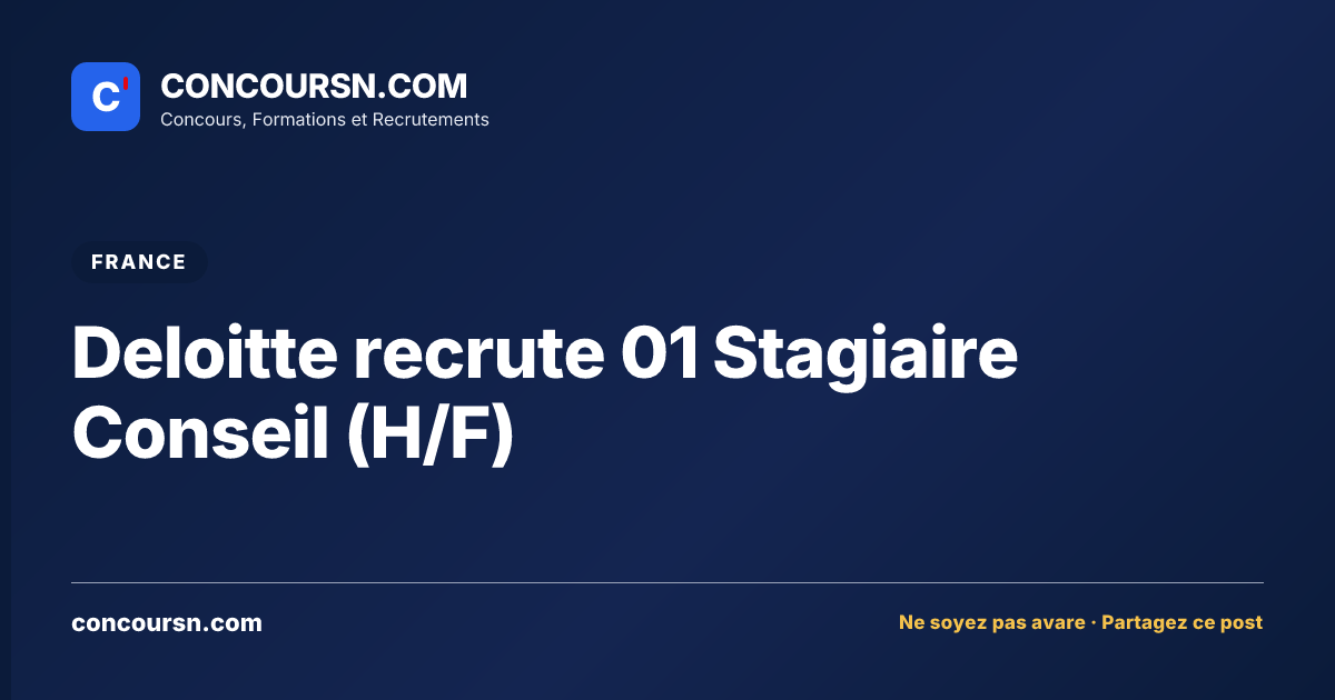 Illustration de l’article : Deloitte recrute 01 Stagiaire Conseil (H/F)