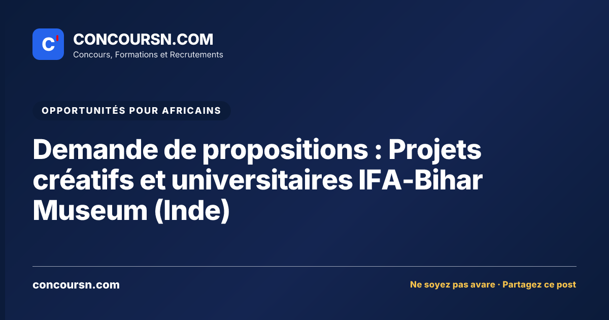 Illustration de l’article : Demande de propositions : Projets créatifs et universitaires IFA-Bihar Museum (Inde)