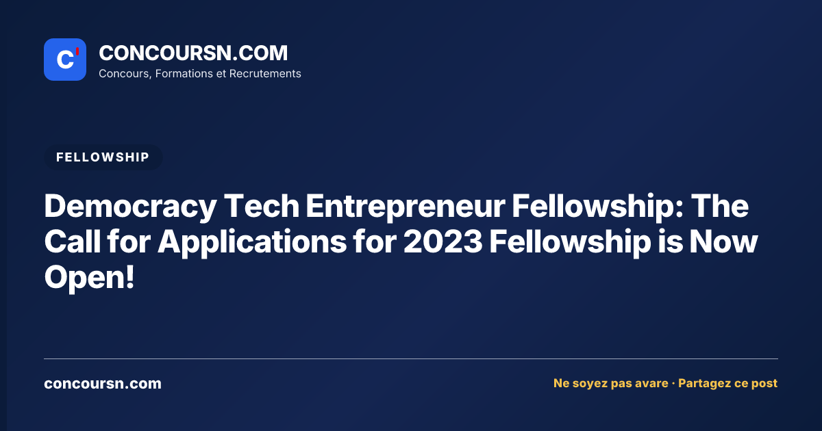 Illustration de l’article : Democracy Tech Entrepreneur Fellowship: The Call for Applications for 2023 Fellowship is Now Open!