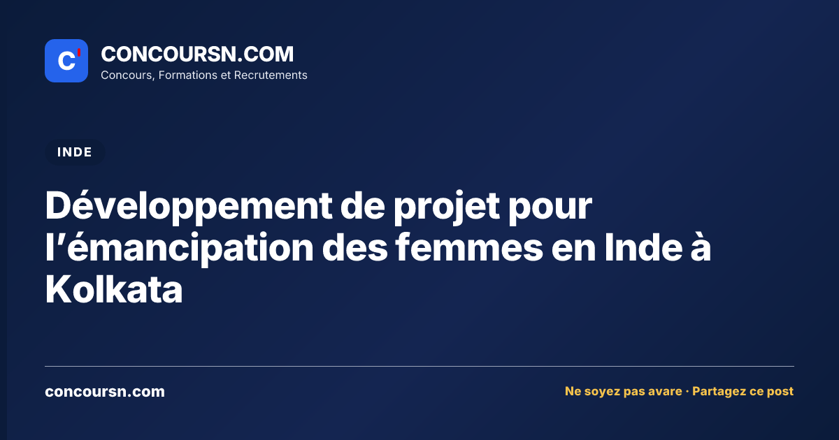 Développement de projet pour l’émancipation des femmes en Inde à Kolkata