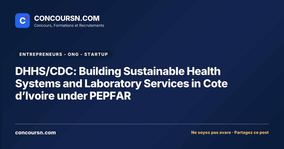 Illustration de l’article : DHHS/CDC: Building Sustainable Health Systems and Laboratory Services in Cote d’Ivoire under PEPFAR