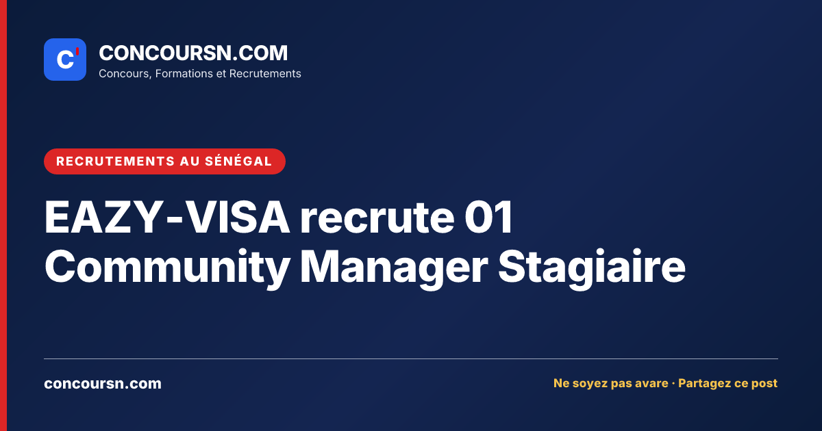 Illustration de l’article : EAZY-VISA recrute 01 Community Manager Stagiaire