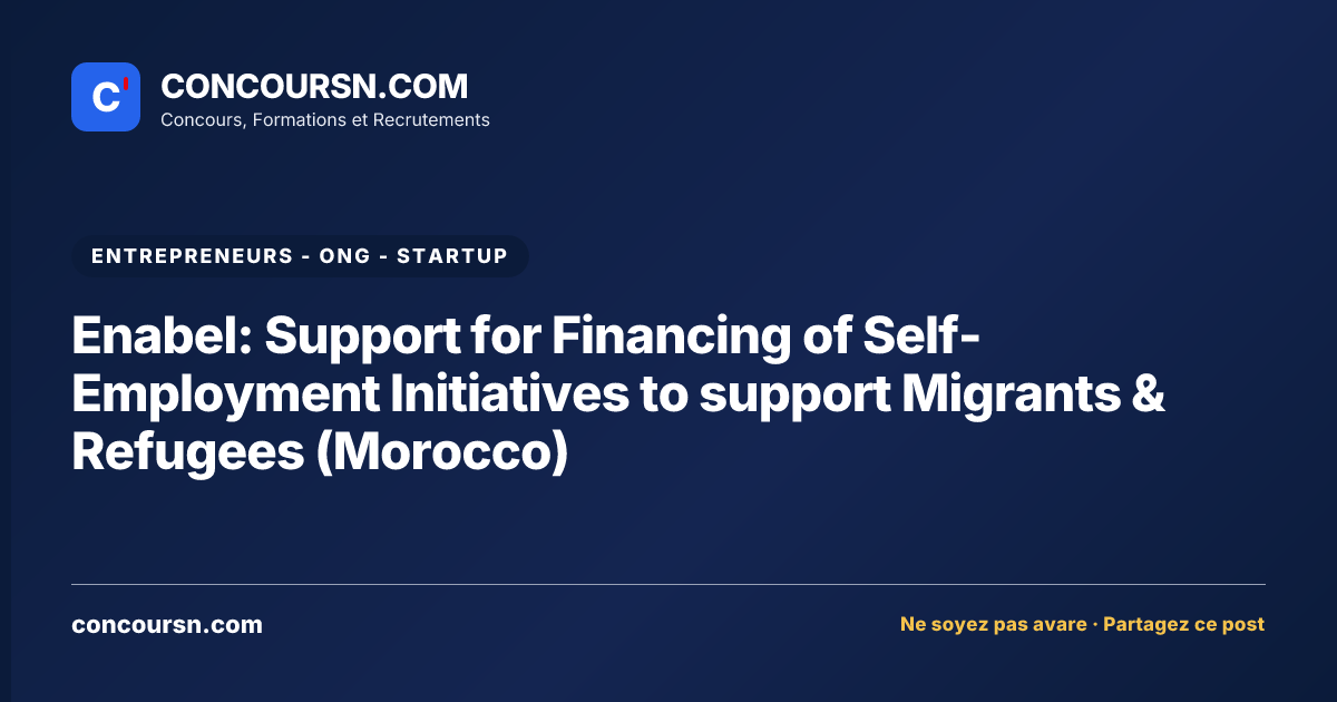 Illustration de l’article : Enabel: Support for Financing of Self-Employment Initiatives to support Migrants & Refugees (Morocco)