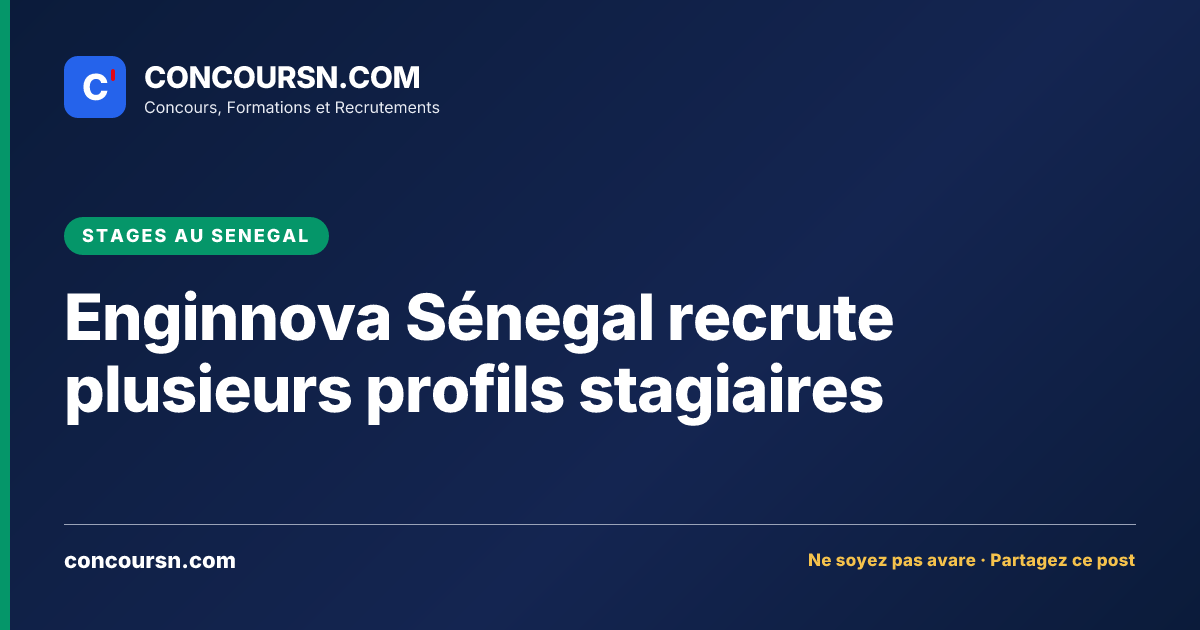 Illustration de l’article : Enginnova Sénegal recrute plusieurs profils stagiaires