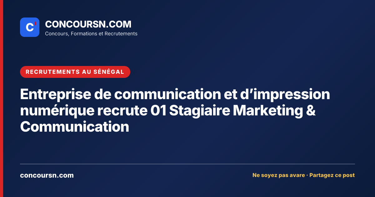 Illustration de l’article : Entreprise de communication et d’impression numérique recrute 01 Stagiaire Marketing & Communication