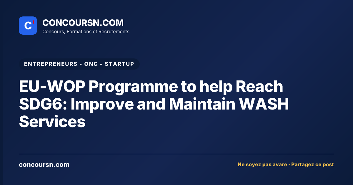 Illustration de l’article : EU-WOP Programme to help Reach SDG6: Improve and Maintain WASH Services