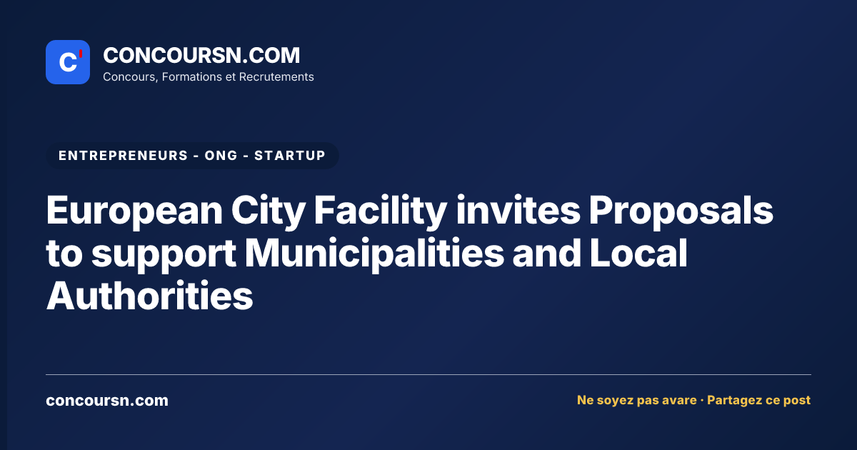Illustration de l’article : European City Facility invites Proposals to support Municipalities and Local Authorities