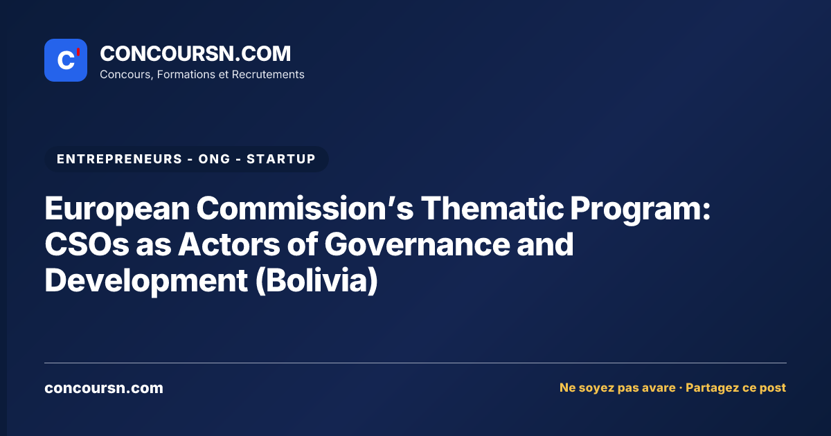 Illustration de l’article : European Commission’s Thematic Program: CSOs as Actors of Governance and Development (Bolivia)