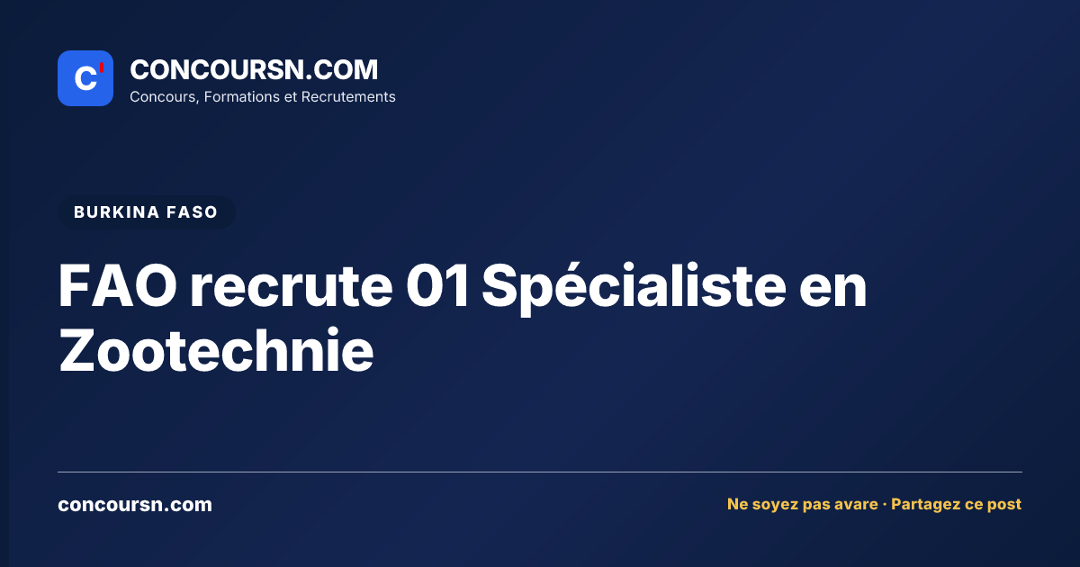 Illustration de l’article : FAO recrute 01 Spécialiste en Zootechnie