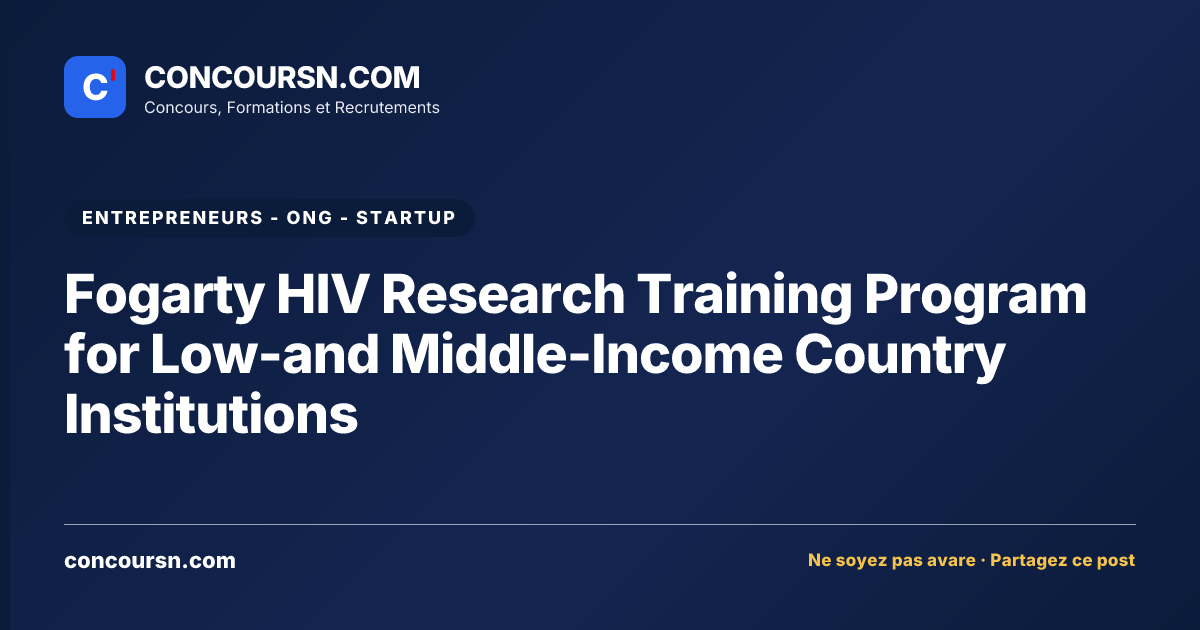 Illustration de l’article : Fogarty HIV Research Training Program for Low-and Middle-Income Country Institutions