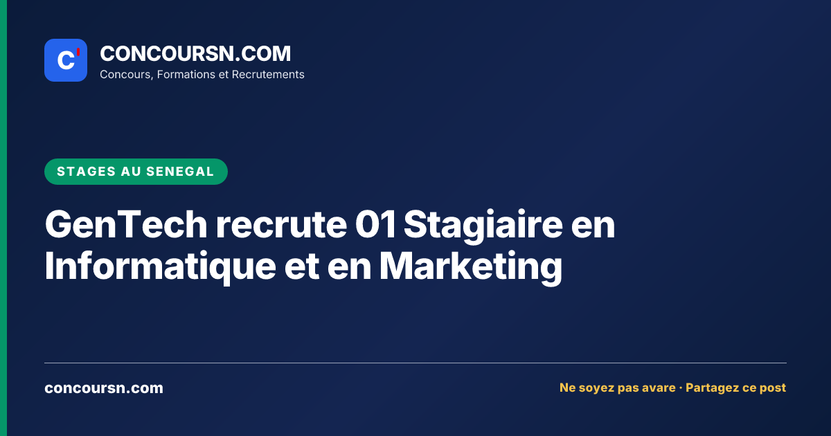 Illustration de l’article : GenTech recrute 01 Stagiaire en Informatique et en Marketing